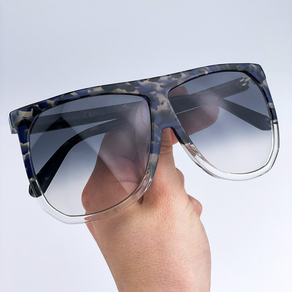 Loewe LW40001F FILIPA 56B Sunglasses Shiny Havana Gradient Smoke Shield Women